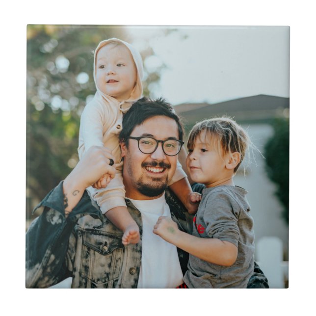 Azulejo De Cerâmica Foto Personalizada da Família Personalizada (Frente)