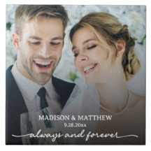 Foto personalizada de casamento sempre e para semp