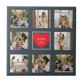 Azulejo De Cerâmica Foto Personalizada de Família Moderna