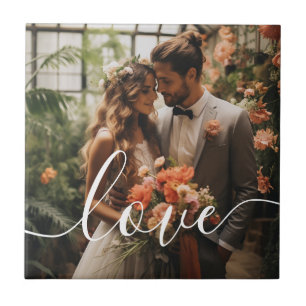 Azulejo De Cerâmica Foto personalizada do casal 'Love'