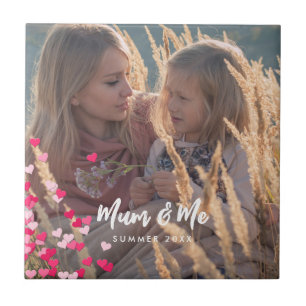 Azulejo De Cerâmica Foto Personalizada Moderna Escrevendo Corações Ros