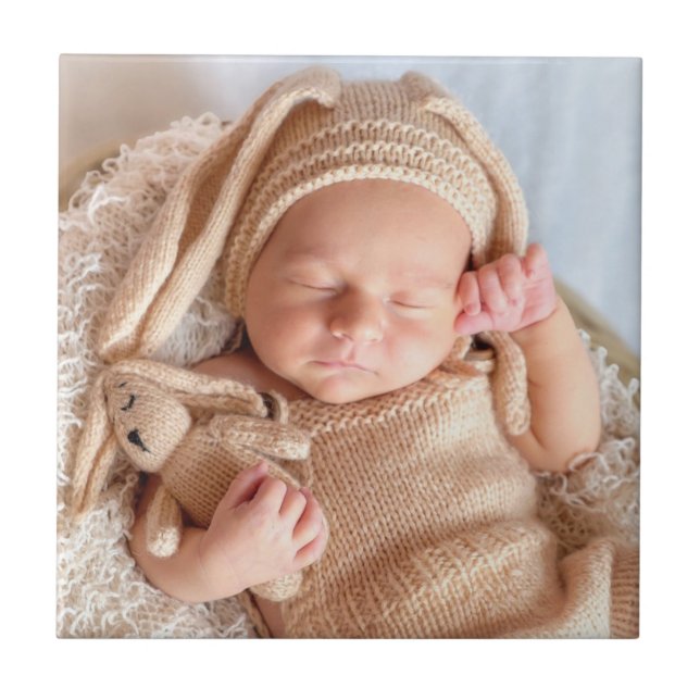 Azulejo De Cerâmica Foto personalizada personalizada do bebê (Frente)
