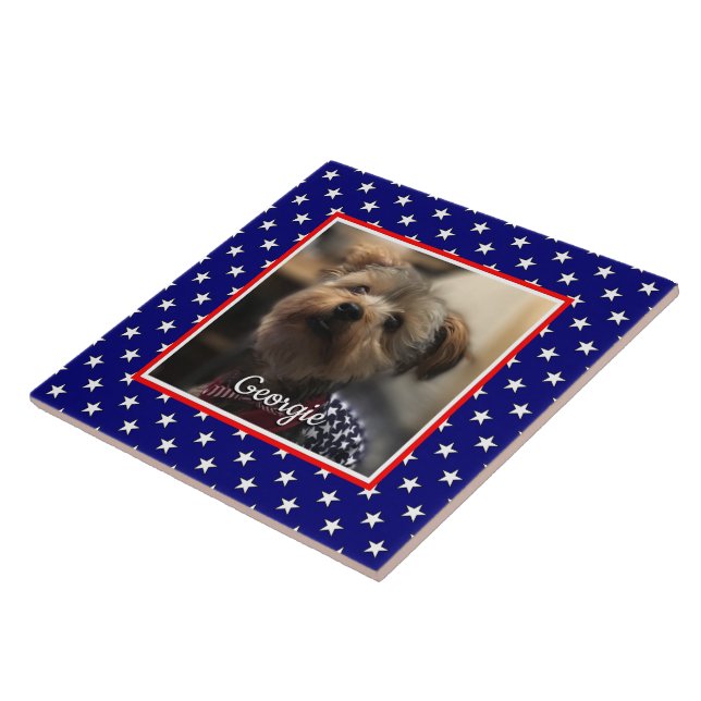 Azulejo De Cerâmica Foto personalizada Quadro EUA Bandeira Americana D (Lateral)