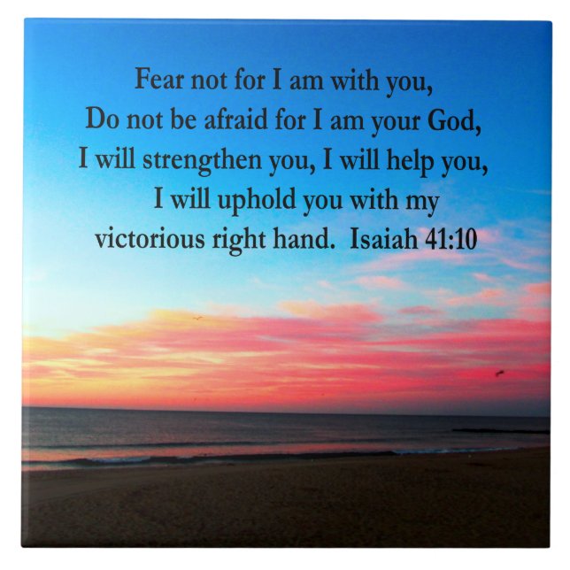 AZULEJO DE CERÂMICA  FOTO SUNRISE SERENE ISAIAH 41:10 (Frente)