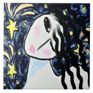 Azulejo De Cerâmica Fotografar estrelas pintura digital Abstrato