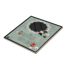 Azulejo De Cerâmica Fotografia com Bruxa, Monstros, Fantasma, Gato