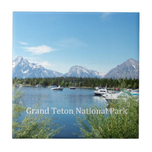 Azulejo De Cerâmica Fotografia da paisagem do Grand Teton National Par