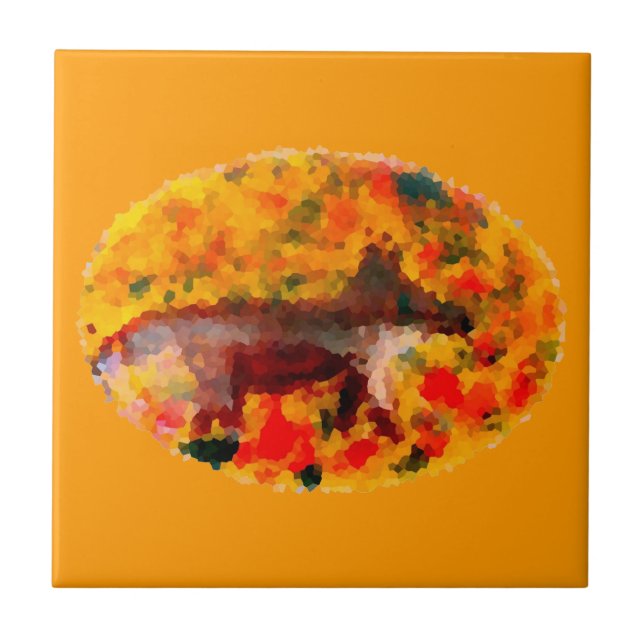 Azulejo De Cerâmica Fox animal da ilustração do outono (Frente)