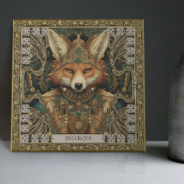 Azulejo De Cerâmica Fox Personalizada Tribal Arte Espiritual
