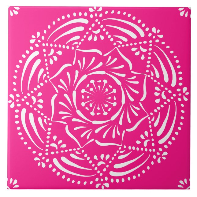 Azulejo De Cerâmica Foxglove Mandala (Frente)