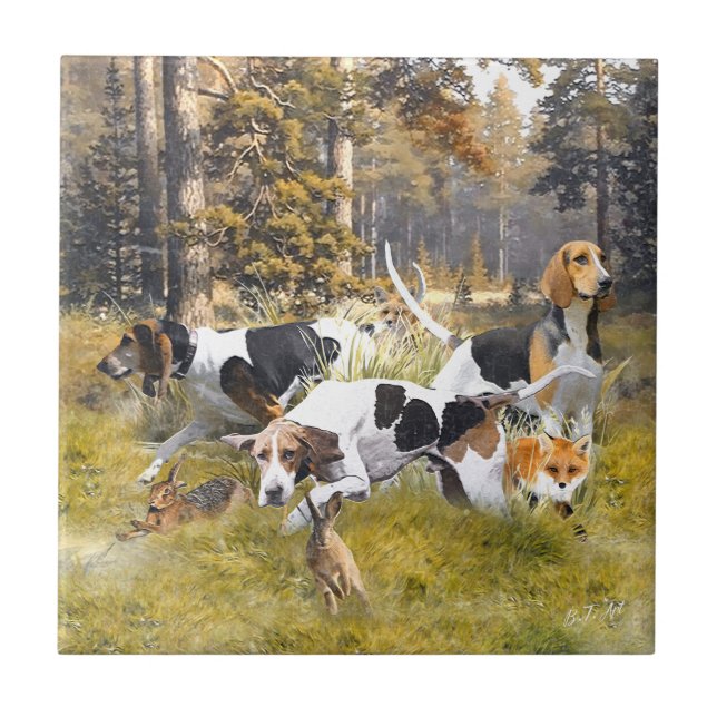 Azulejo De Cerâmica Foxhound (Frente)