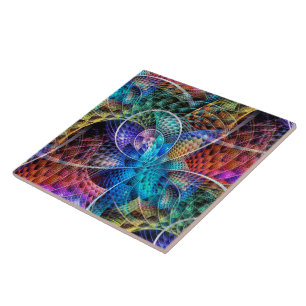 Azulejo De Cerâmica Fractal de apófise abstrato X
