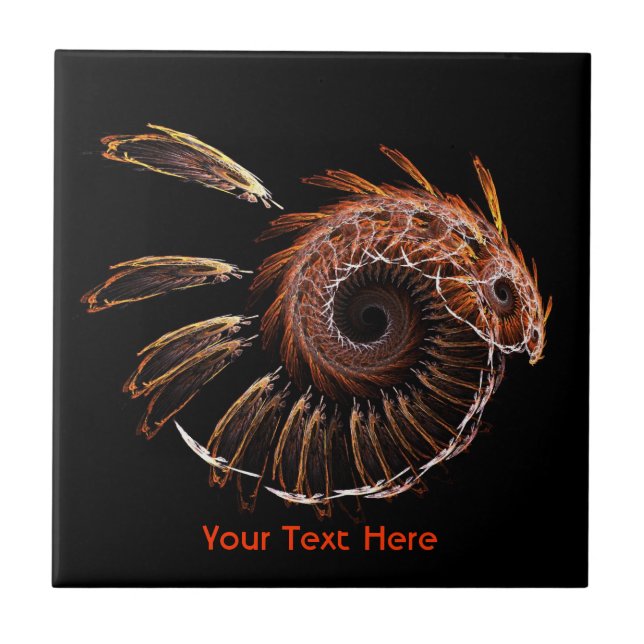 Azulejo De Cerâmica Fractal Firebird (Frente)