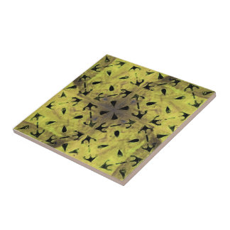 Azulejo De Cerâmica Fragmento Solar abstrato Geométrico