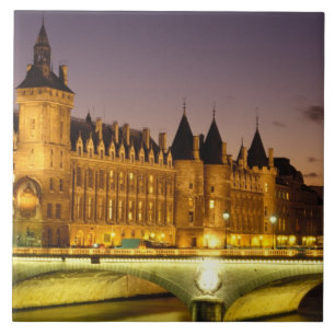 Azulejo De Cerâmica França, Paris, Conciergerie e rio Sena em