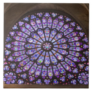 Azulejo De Cerâmica França, Paris. Detalhe interior de vitral