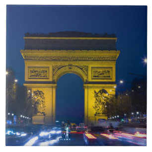 Azulejo De Cerâmica França, Paris. O Arco do Triunfo e o