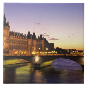 Azulejo De Cerâmica França, Paris, Rio Sena e Conciergerie em
