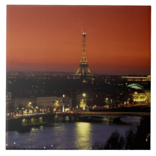 Azulejo De Cerâmica França, Paris Vista do pôr do sol da Torre Eiffel