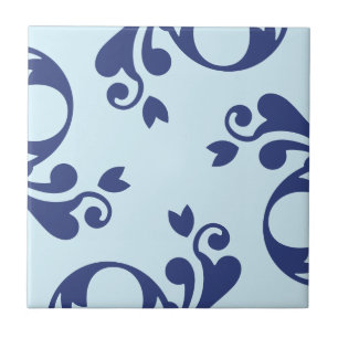 Azulejo De Cerâmica Francês Damask, Cor damasco - Azul