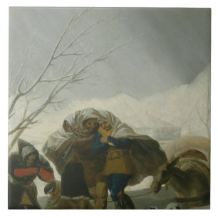 Azulejo De Cerâmica Francisco Goya - Cena de inverno