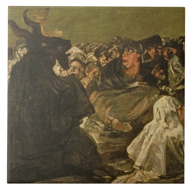 Azulejo De Cerâmica Francisco Jose de Goya y Lucientes | as bruxas (Frente)