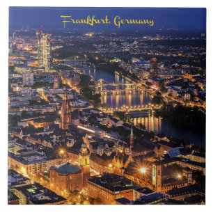 Azulejo De Cerâmica Frankfurt, Alemanha em Twilight
