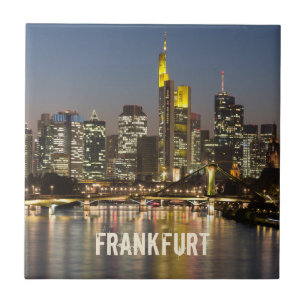 Azulejo De Cerâmica Frankfurt Skyline Alemanha Presente Vintage Souven