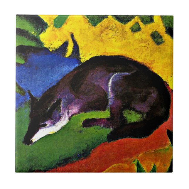 Azulejo De Cerâmica Franz Marc - Raposa Azul (Frente)