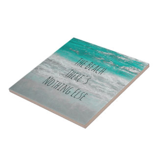 Azulejo De Cerâmica Frase das ondas do oceano branco de turquesa de pr
