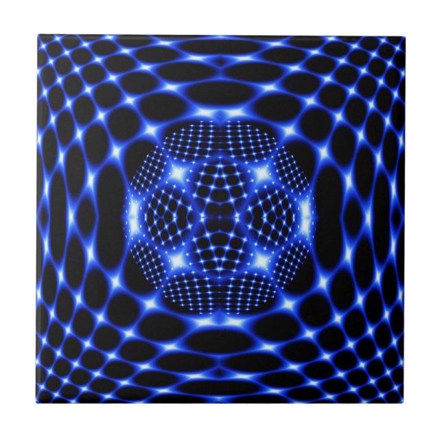 Azulejo De Cerâmica Fratura azul-neon (Frente)