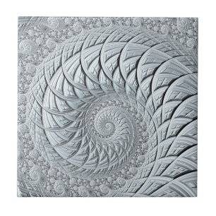Azulejo De Cerâmica Fratura espiral de Cinza clara abstrato