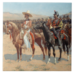 Azulejo De Cerâmica Frederic Remington - O Major Mexicano