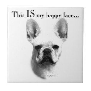 Azulejo De Cerâmica Frenchie Happy Face