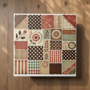 Azulejo De Cerâmica Frente russa Terracotta Quilt Patchwork Floral