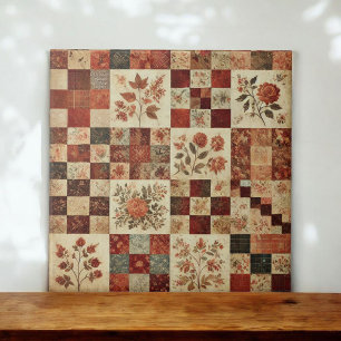 Azulejo De Cerâmica Frente russa Terracotta Quilt Patchwork Floral