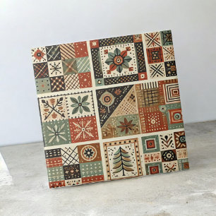 Azulejo De Cerâmica Frente russa Terracotta Quilt Patchwork Floral