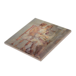 Azulejo De Cerâmica Fresco de uma lição de música, Pompeia