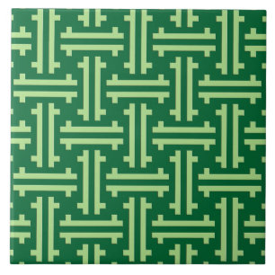 Azulejo De Cerâmica Fricção chinesa do art deco, verde de jade