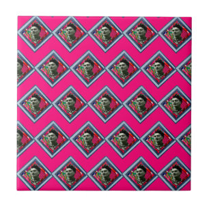 Azulejo De Cerâmica Frida Kahlo Retro Denim Diamond