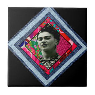 Azulejo De Cerâmica Frida Kahlo Retro Denim Diamond
