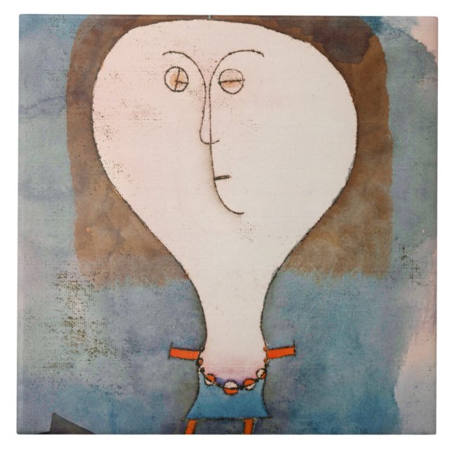 Azulejo De Cerâmica Fright of a Girl, Klee (Frente)