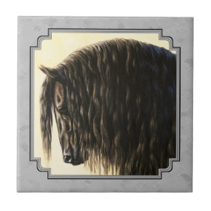 Azulejo De Cerâmica Frísia Draft Horse Silver Cinza