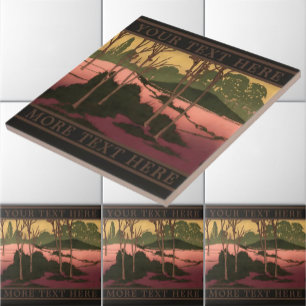 Azulejo De Cerâmica Friso da paisagem do estilo das artes & dos