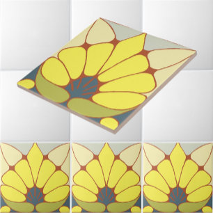 Azulejo De Cerâmica Friso de padrão floral Art Nouveau