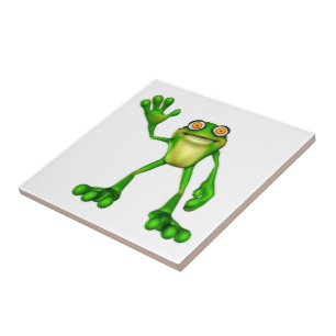 Azulejo De Cerâmica Froggie, o Sapo de acenar o desenho animado