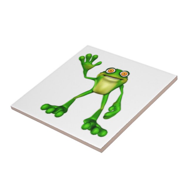 Azulejo De Cerâmica Froggie, o Sapo de Ondas de Cartoon (Lateral)