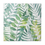 Azulejo De Cerâmica Frond Waltz - Palm Frond Leaves<br><div class="desc">Frond Waltz,  por Grace Popp. Apresenta verde tropical em estilo aquoso.</div>