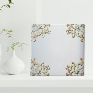 Azulejo De Cerâmica Fronteira de Filigrana Barroca com Ornamentado Dou