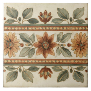 Azulejo De Cerâmica Fronteira de Fita de Arte Popular Floral Sage Terr